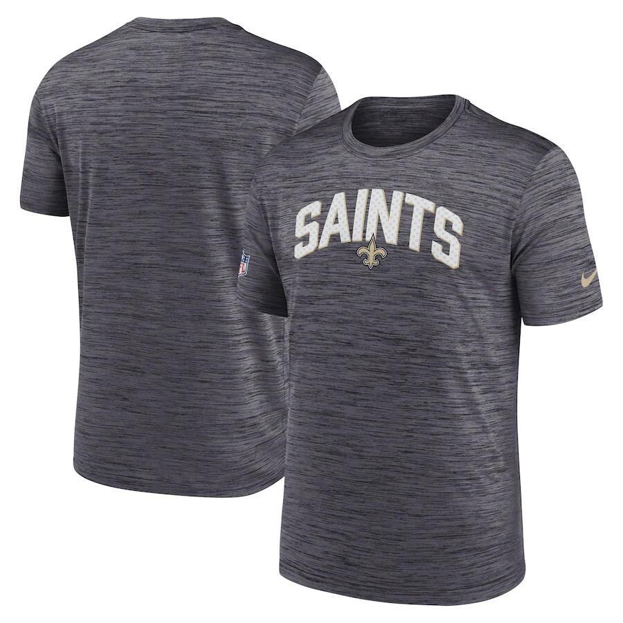 Men's New Orleans Saints Black Sideline Velocity Stack Performance T-Shirt Men's New Orleans Saints Black Sideline Velocity Stack Performance T-Shirt